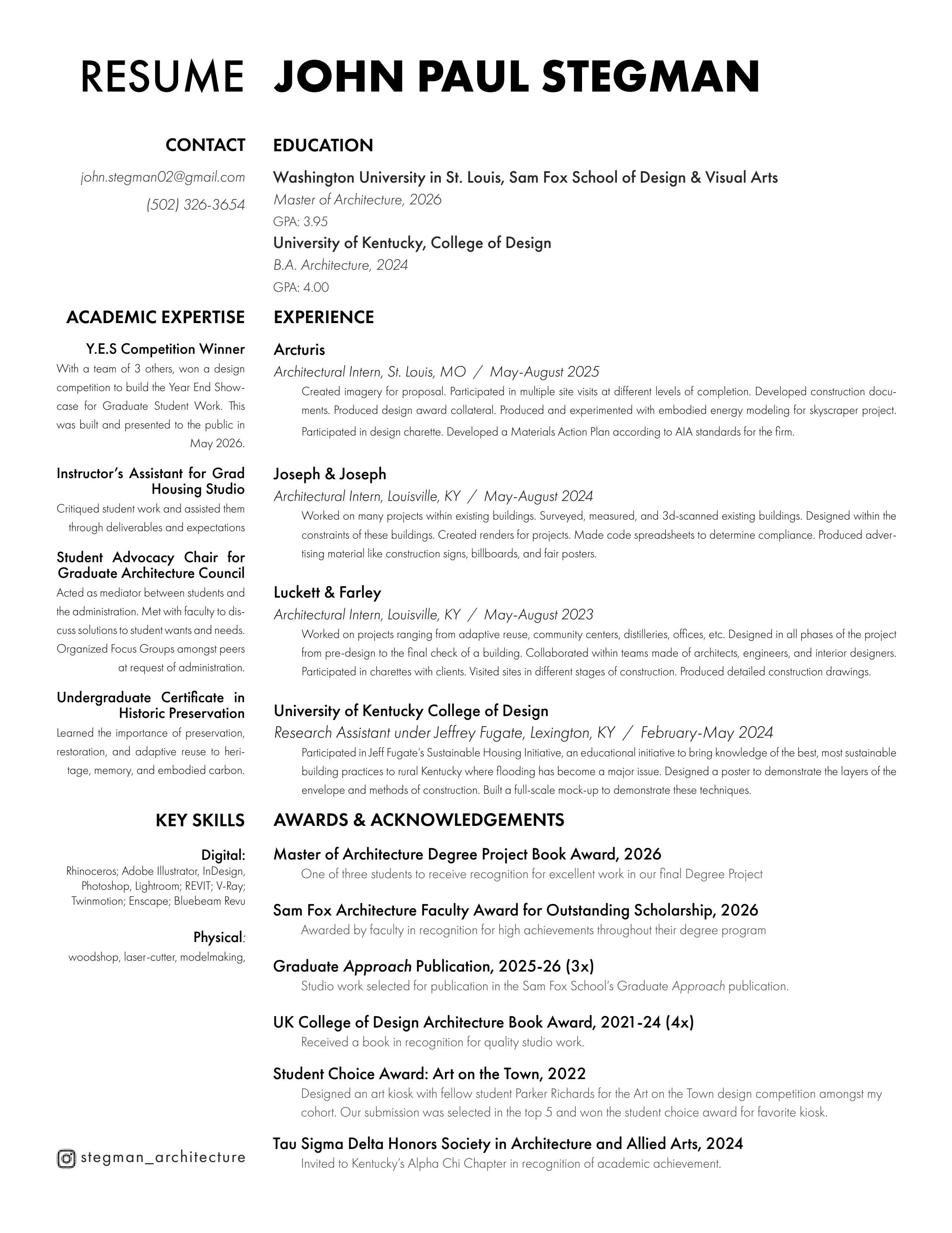 JP Stegman Resume